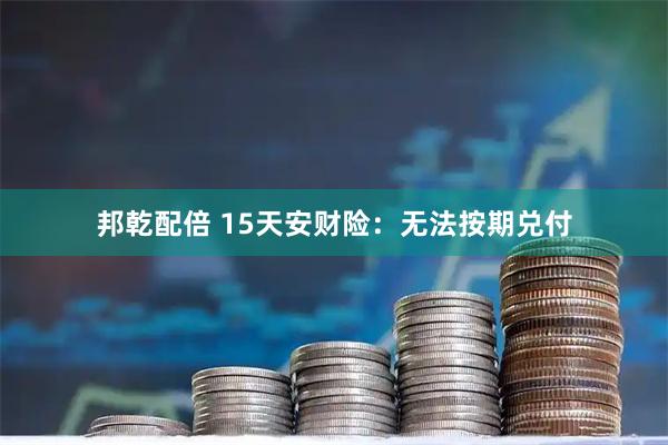 邦乾配倍 15天安财险：无法按期兑付